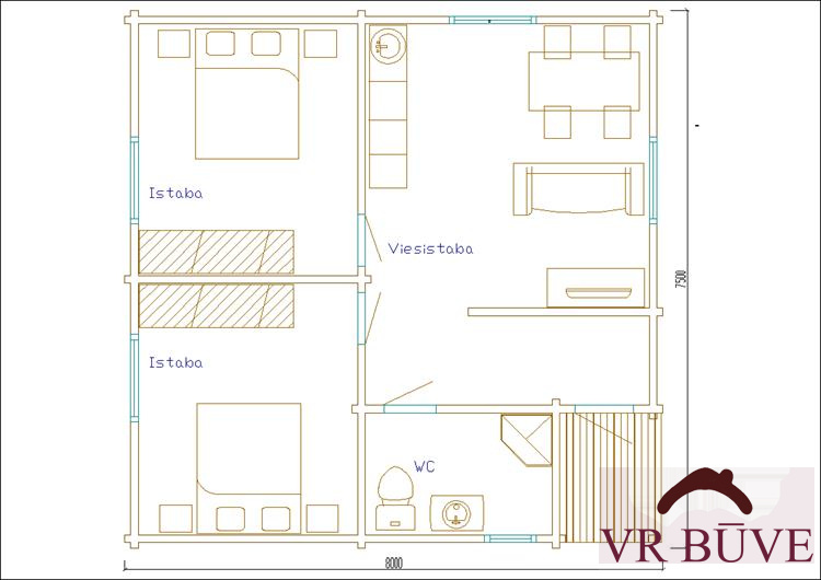Дачные дома Жилой дом проект D60 — 60 m²