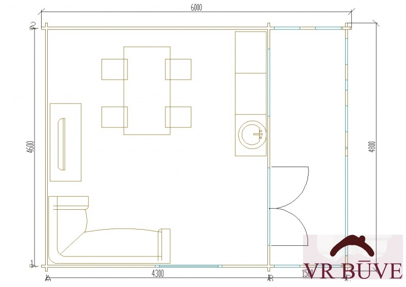 Koka vasarnīcas DD5 — 28.8 m²